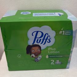Puffs Plus Lotion Facial Tissue, 2 Boxes