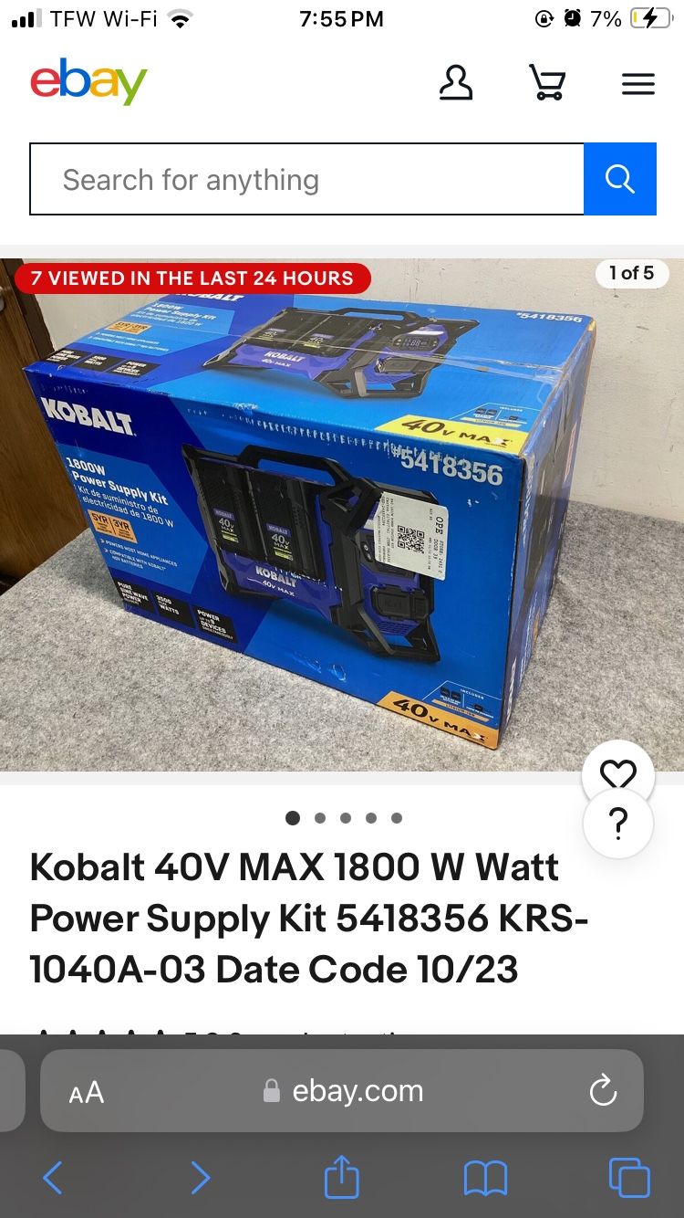 Kobalt Battery Generator