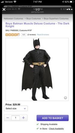 Batman costume size 4-6