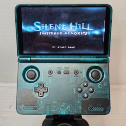 Retroid Pocket Flip 2 Transparent Blue Emulation Handheld 256GB SD Card CIB