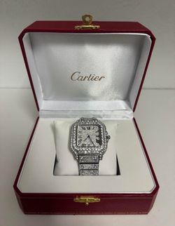 Iced Out Cartier Santos Watch