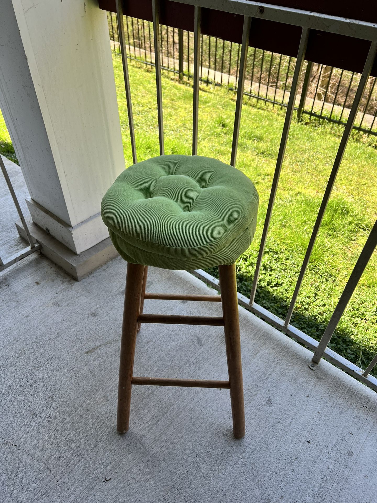 Wood Bar Stool w/ Seat Cover