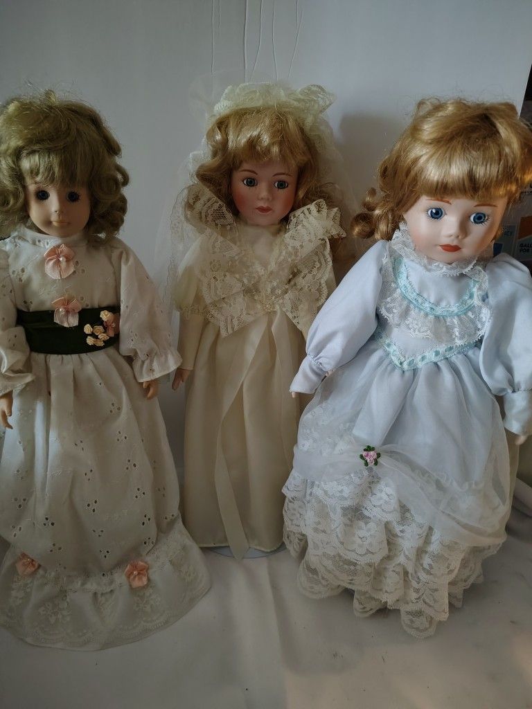 3 Porcelain Dolls