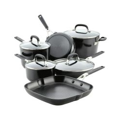 KITCHENAID Hard Anodized Nonstick 10-Piece Cookware Pots & Pans Set (Onyx Black)