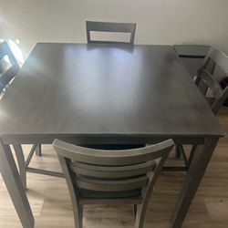 Gray Square Table With 4 Chairs 