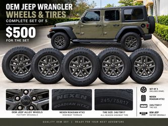 Barely used Wrangler OEM tires and wheels