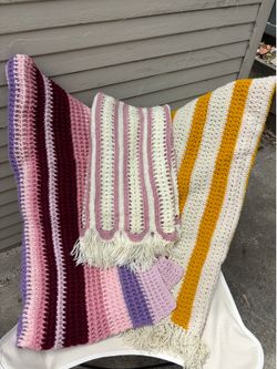 Hand crocheted afghan blankets