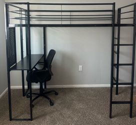 Bunk twin bed with desk