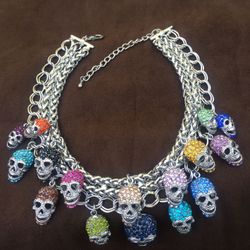 New  Skull Cristal Choker 