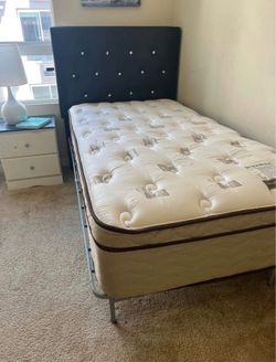 Twin Headboard, Mattress, & Metal Frame!