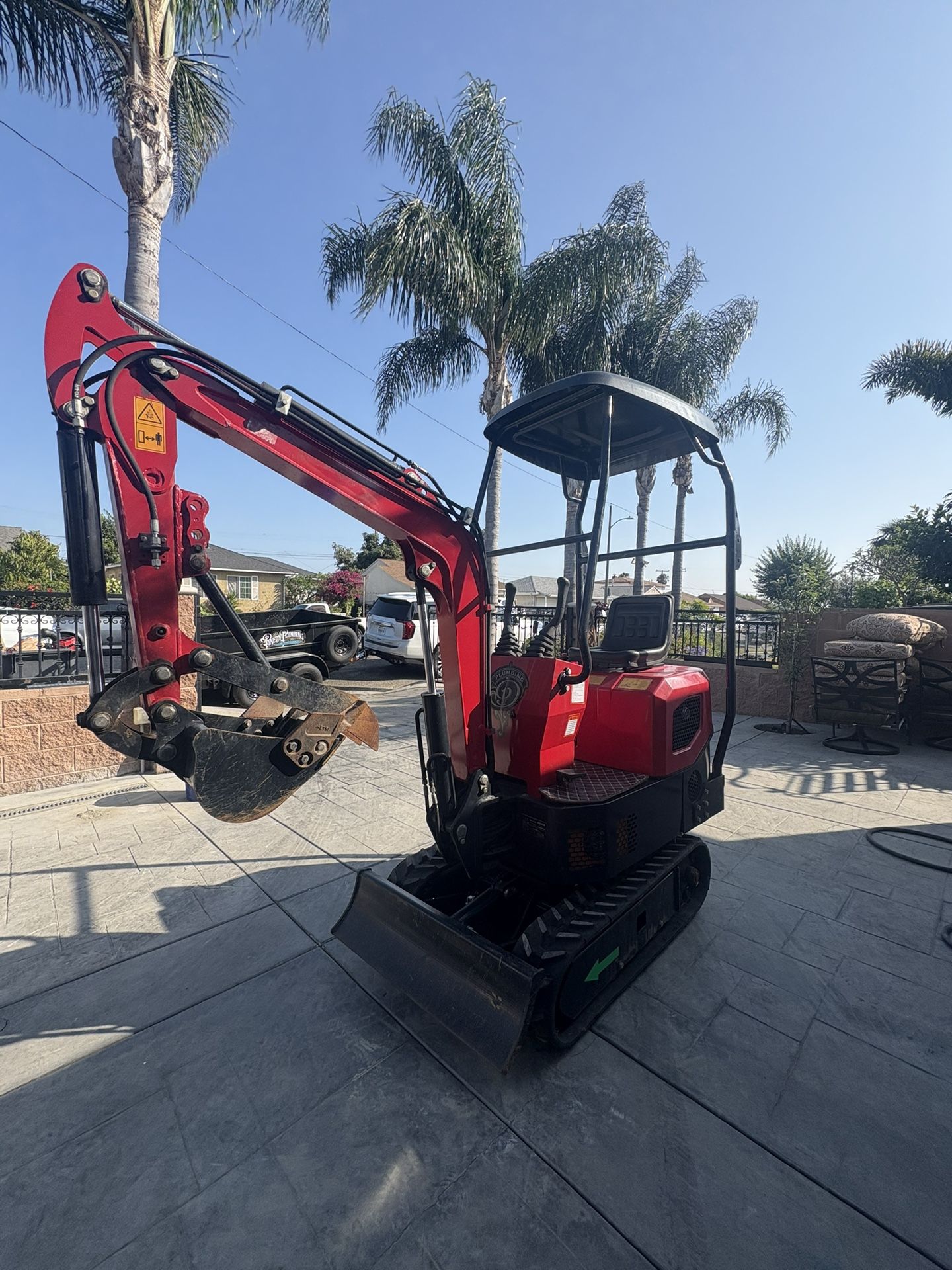 Red Mini Excavator 