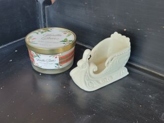 Shabby Chic New Vanilla Bean Christmas Camdle And Sleigh Sold Separately Like Lenox