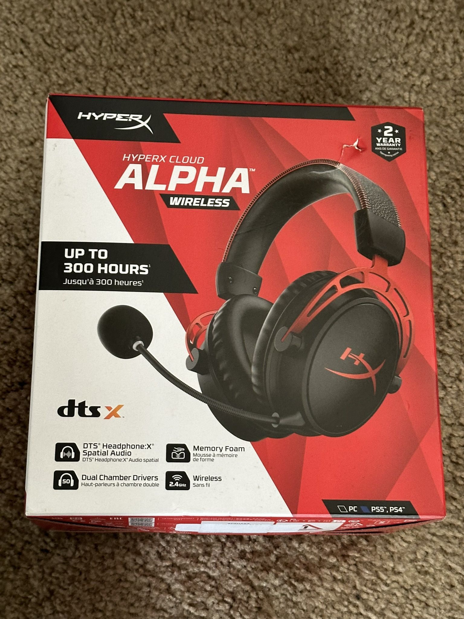 HyperX Cloud Alpha Wireless Gaming Headset - 300 Hour Battery Life