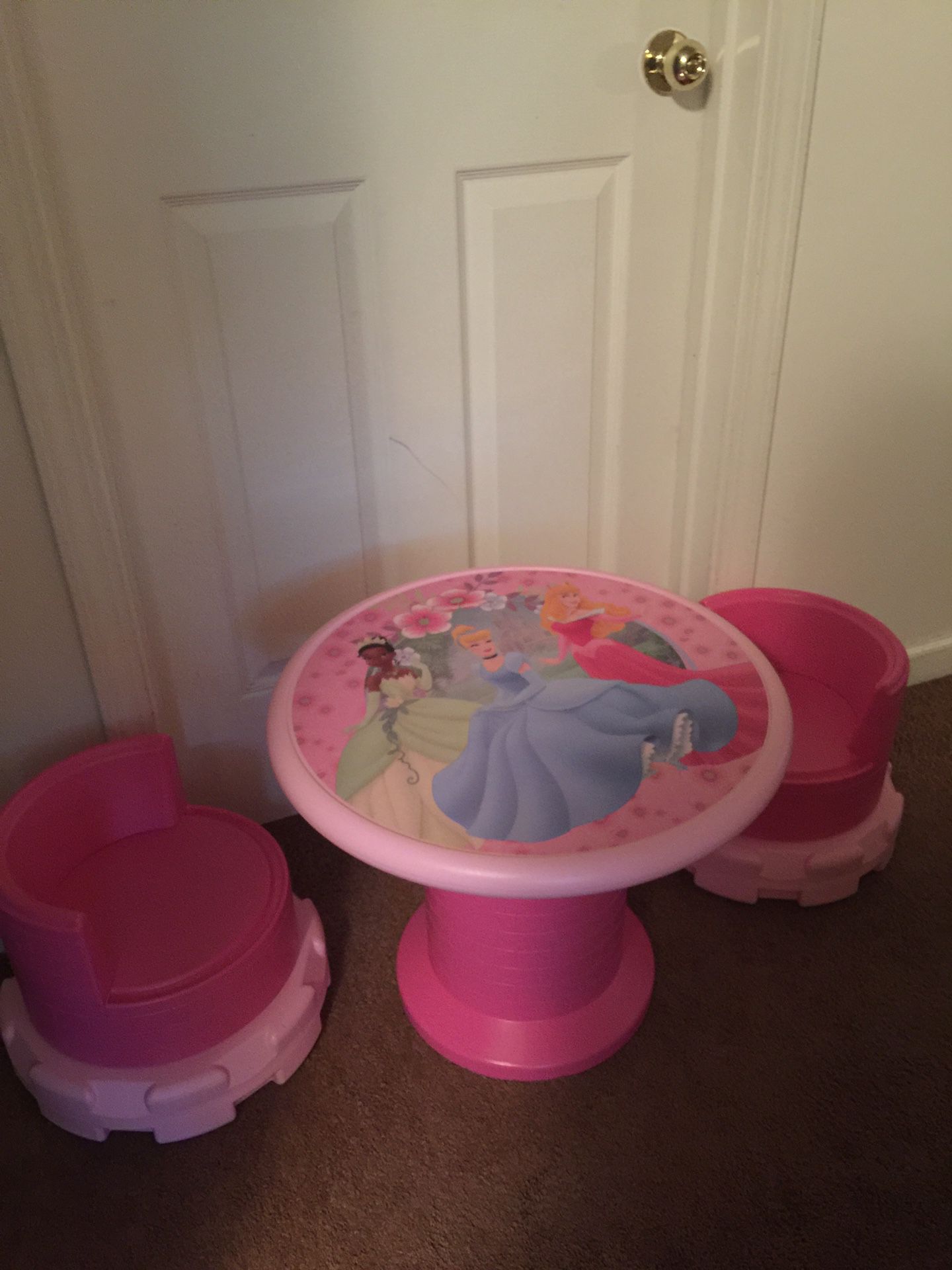 Kids Pink Princess Table And Chair Castle Set