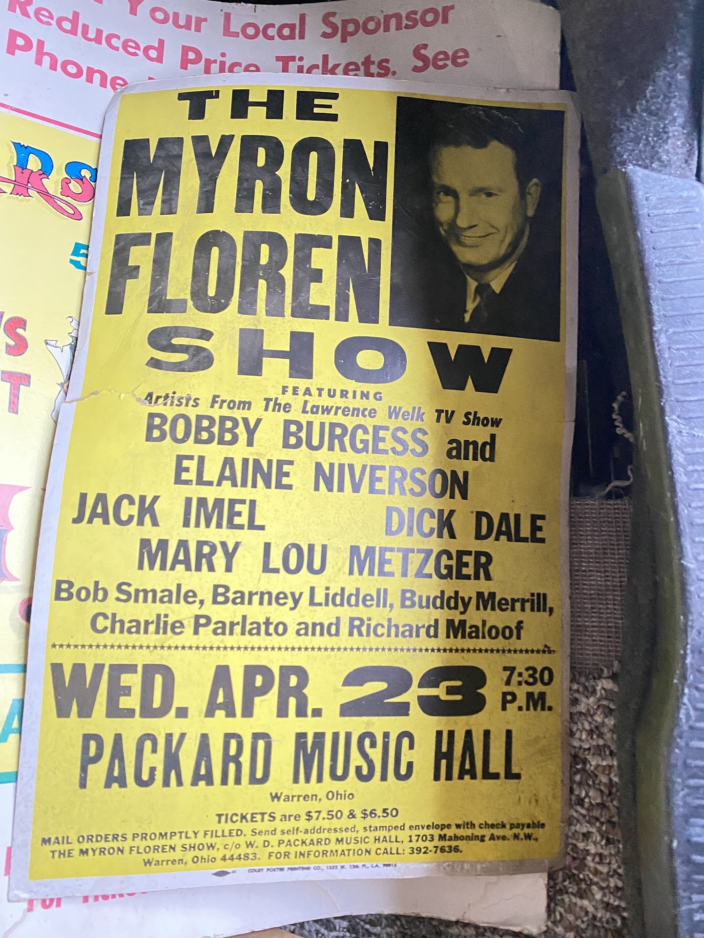 Vintage Wd Packard Show Poster The Myron Floren Show