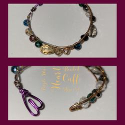 Beautiful Wire Wrapped Crystal Cuff BRACELET 