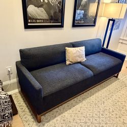 Excellent Condition- Blu Dot Diplomat 80” Navy Sleeper Sofa 