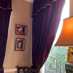 Custom Crushed Taffeta Curtains-4 Double Wide Panels