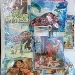 115Pcs Moana Birthday Party Supplies (New, Unopened)