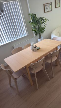 IKEA DINING SET W/ 6 CHAIRS - MODULAR