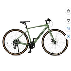 Ozark Trail 700C G.1 Explorer Flat Bar Gravel Bike, Large Frame, Fits Riders 5'10" - 6'3"+, Green, Adult, Unisex