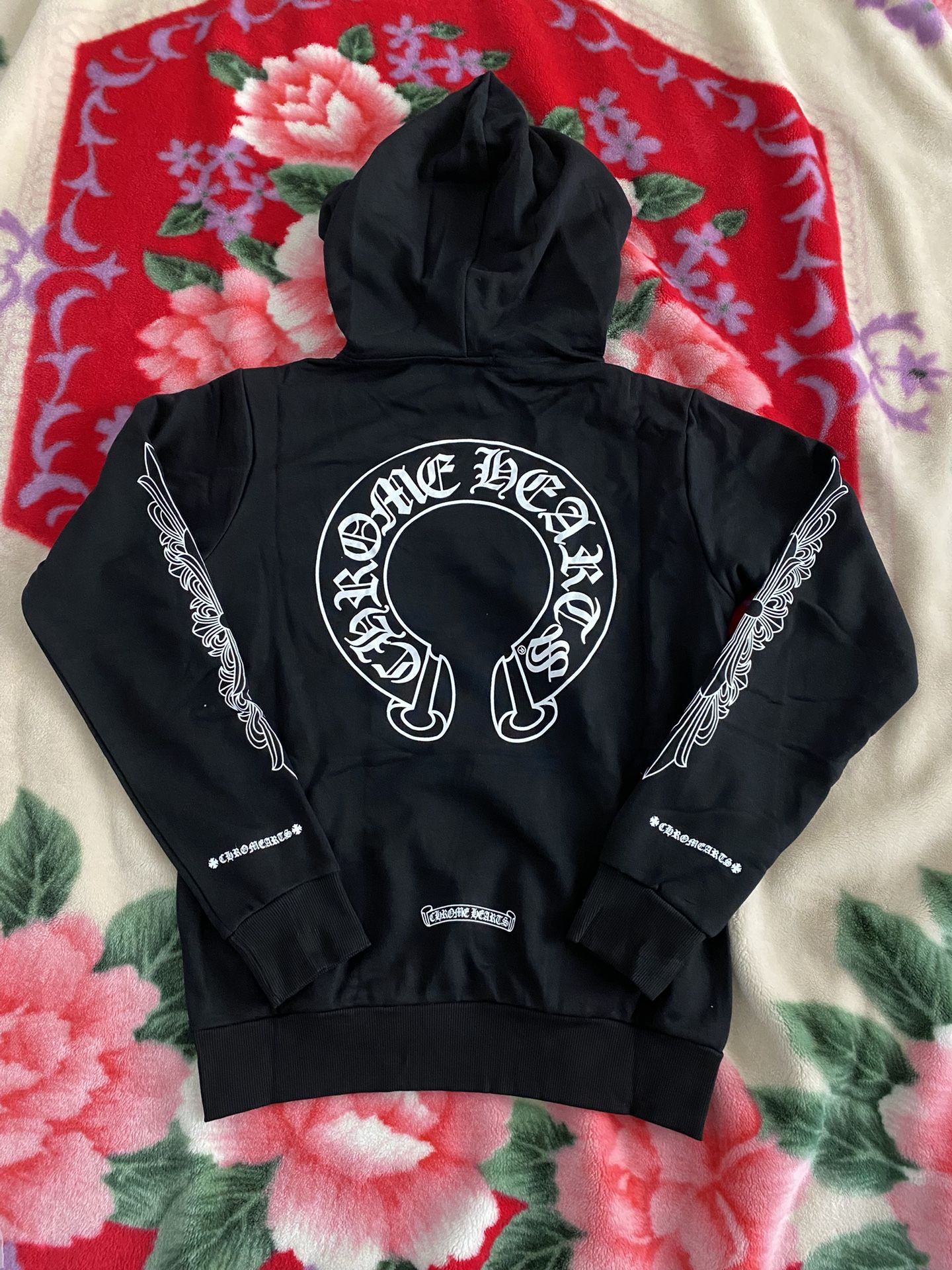Black Chrome Hearts Floral Hoodie