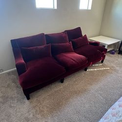 Red Velvet Couch 