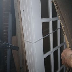 28x77 fiberglass entry exterior door back side basement other uses $450