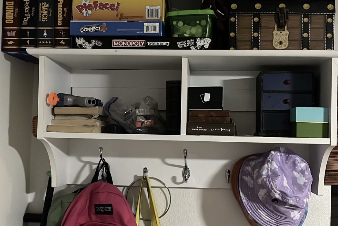  Wall Mounted Coat Rack With Two Cubbies 