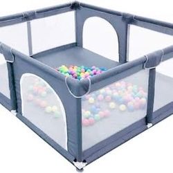 Kids Ballpit & Playard with Basketball Hoop – Colorful Balls Included