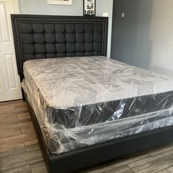 New Queen Bed With Mattress Included!!!