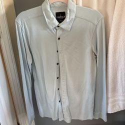 YOUNGLA BABY BLUE FITTED DRESS SHIRT