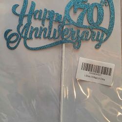 70th Anniversary Cake Topper