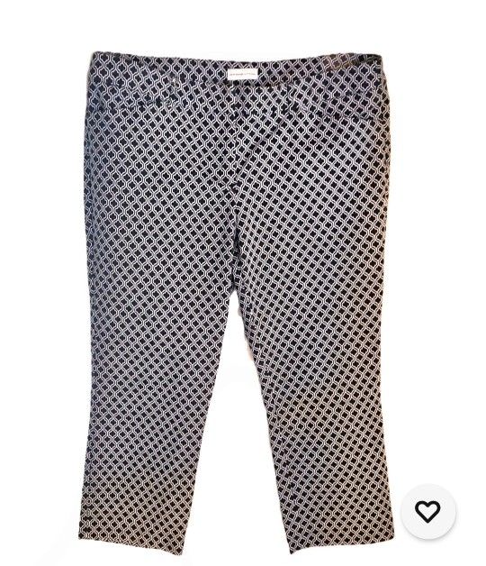 Adrienne Vittadini Geometric Capri Pants Sz 12