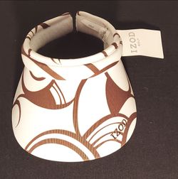 Women's IZOD Golf Sun Visor White and Brown One Size New With Tag (NWT)