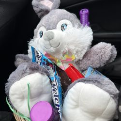 New Easter Bunny 12” Plush Stuffed Animal And Basket 