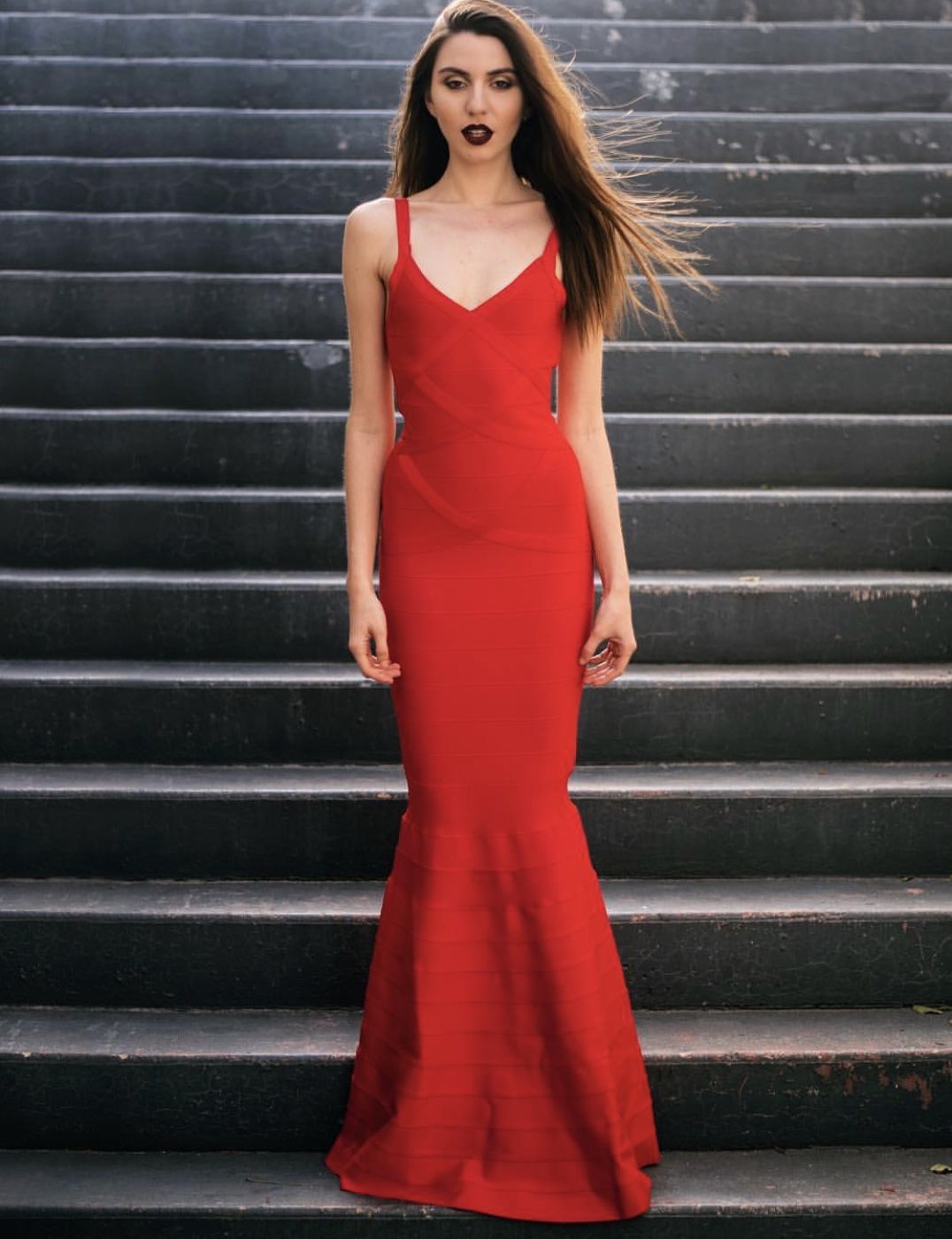 Mermaid Red Maxi Dress