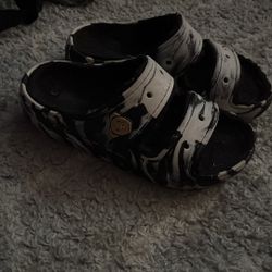 Black and White Slide Sandals