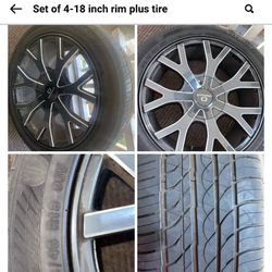 “18” Black/silver rims Set Of 4 Including Tires