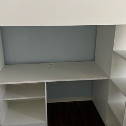 IKEA Bunkbed with Desk And Shelves 