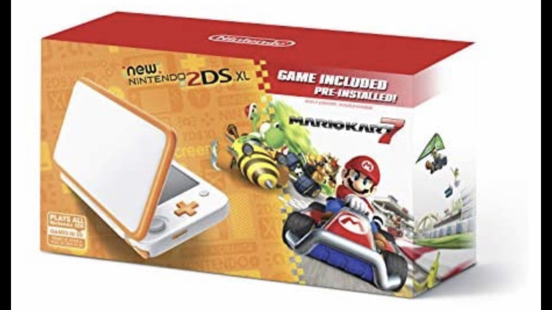 Nintendo 2DS XL with Mario kart game NEW yellow-white