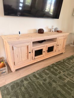 Rustic Solid Wood TV Stand – Refurbished, 74”