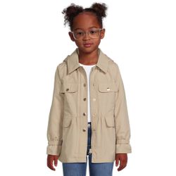 Girls Hooded Fleece-Lined Mid-Weight Trench Jacket, Size 14-16
