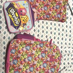 Shopkins Backpack Water bottle Lunchbox And Drawstring Bag