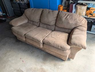 Tan Microfiber 3-Seat Sofa