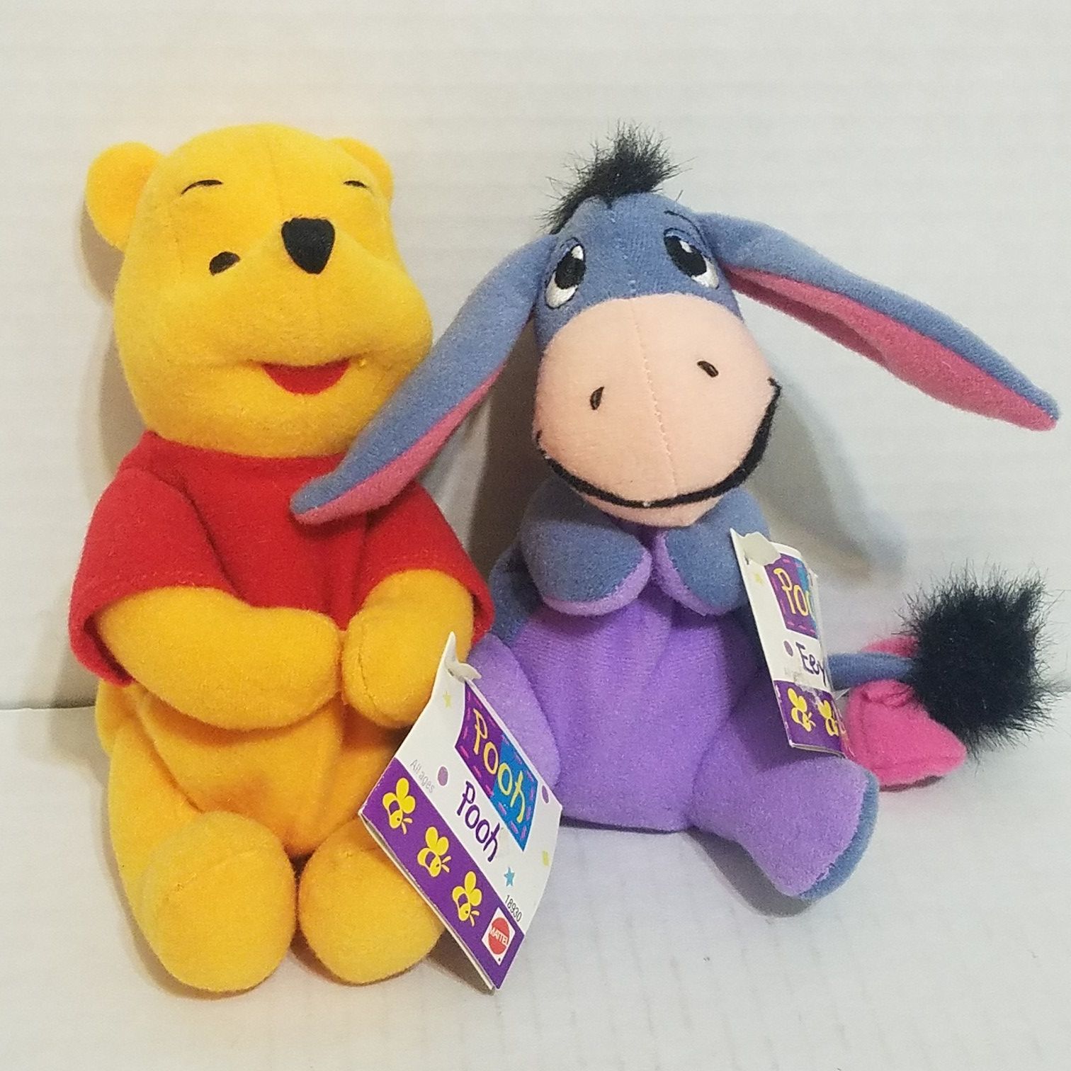 Disney Winnie The Pooh & Eeyore 6" Bean Bags Plush