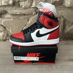 New  DS CUSTOM Jordan 1 Retro High Heritage ➡️ Bred Toe Grade School Size 4.5Y/6 Women