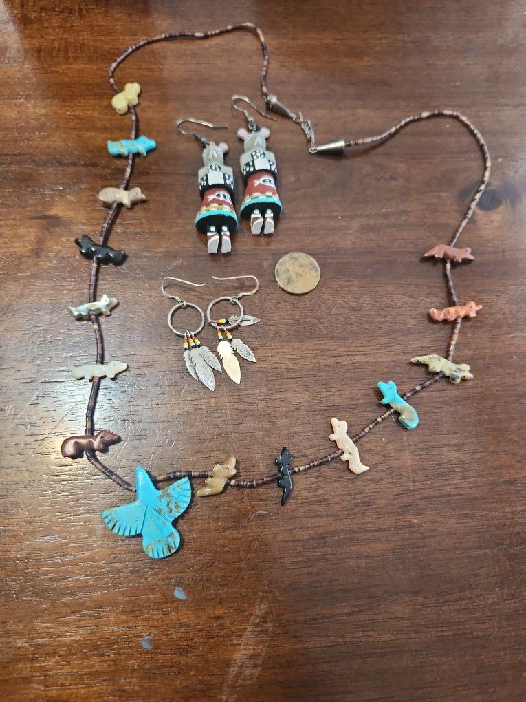 Hand Crafted Necklace And Earrings