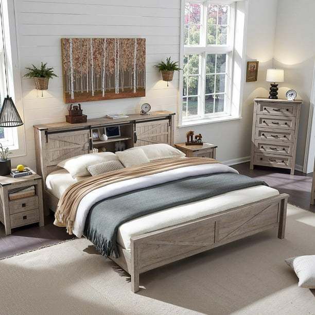 E275 $240 Modern Farmhouse King Platform Bed