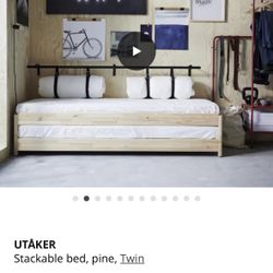 UTÅKER Stackable Twin beds (+ Option to buy 2 mattresses)